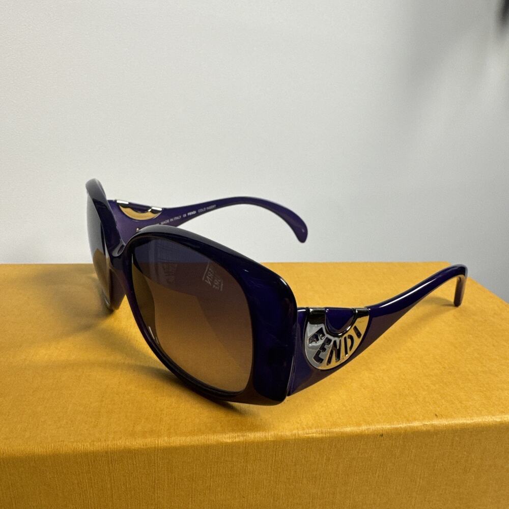 Fendi Sunglasses Y2K Vintage Purple Oversized Cold Insert FS5064 Polarized Rare